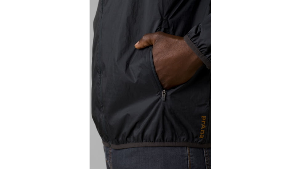 prAna Transit Range Windbreaker Jacket -Mens, Charcoal, M, 1967801-021-M