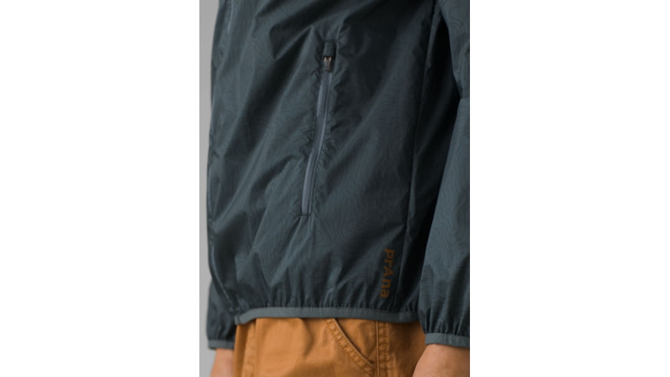 prAna Transit Range Windbreaker Jacket -Mens, Grey Blue Topo, M, 1967801-020-M