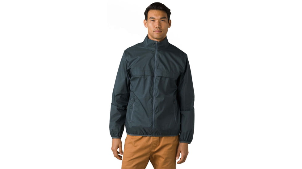 prAna Transit Range Windbreaker Jacket -Mens, Grey Blue Topo, M, 1967801-020-M