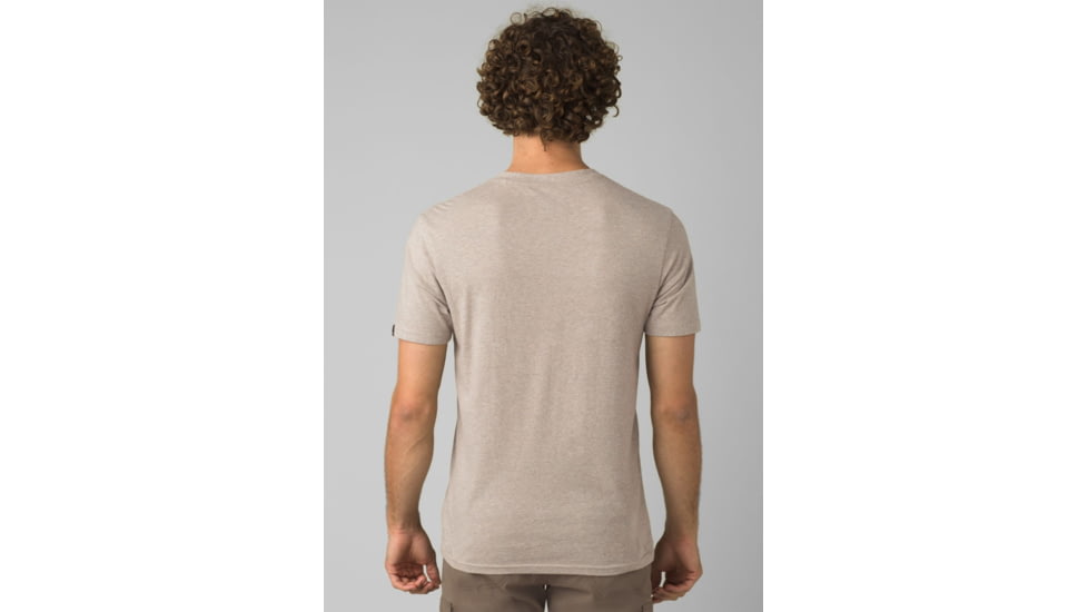 prAna V-Neck T-Shirt, Dark Khaki Heather, Large, 1965421-250-ST-L
