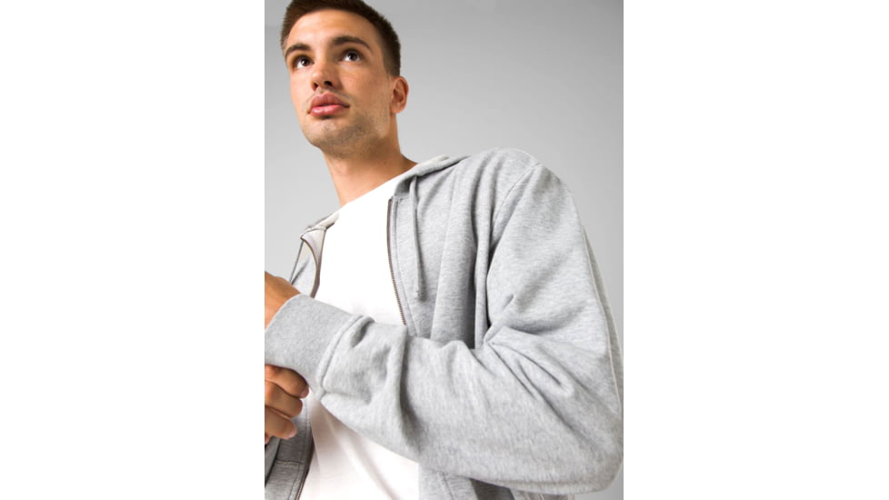 prAna Vintage Terry FZ Hoodie - Mens, Denim Heather, Extra Large, 1972421-400-ST-XL