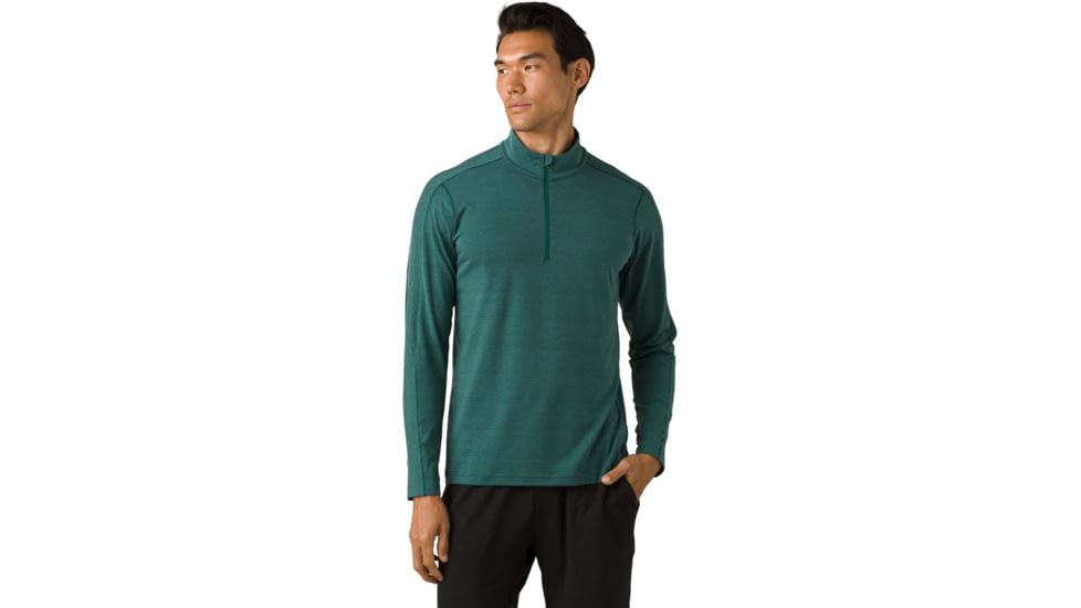 prAna Watchtower 1/2 Zip Shirt - Mens, Deep Pine, L, 1963421-301-L