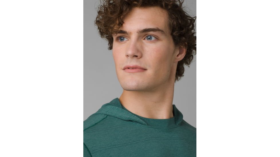 prAna Watchtower Long Sleeve Hoodie - Mens, Deep Pine, L, 1963831-300-ST-L