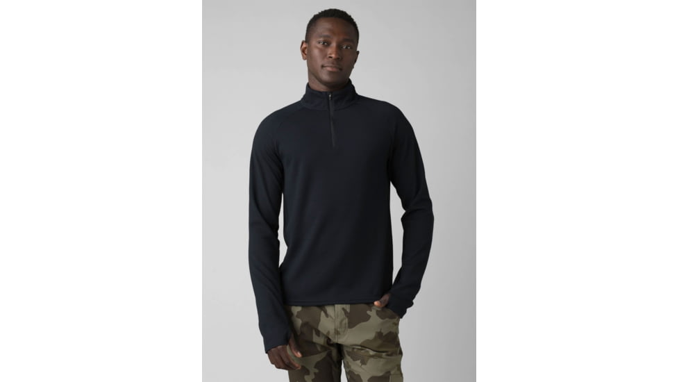 prAna Wensley 1/2 Zip Top - Men's, Medium, Black, 1968101-001-SL-M