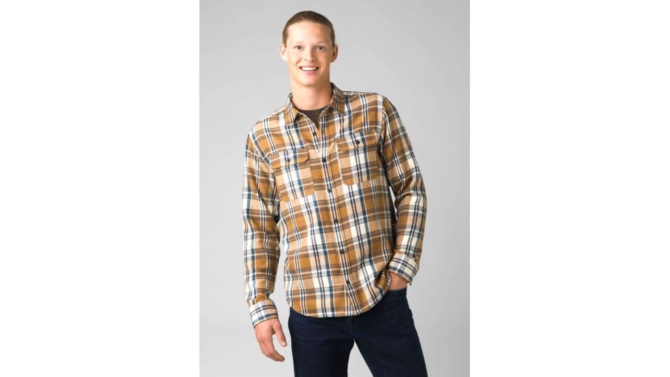 prAna Westbrook Flannel Shirt - Men's, Medium, Chalk, 1964401-100-ST-M