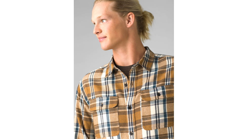 prAna Westbrook Flannel Shirt - Men's, Medium, Chalk, 1964401-100-ST-M