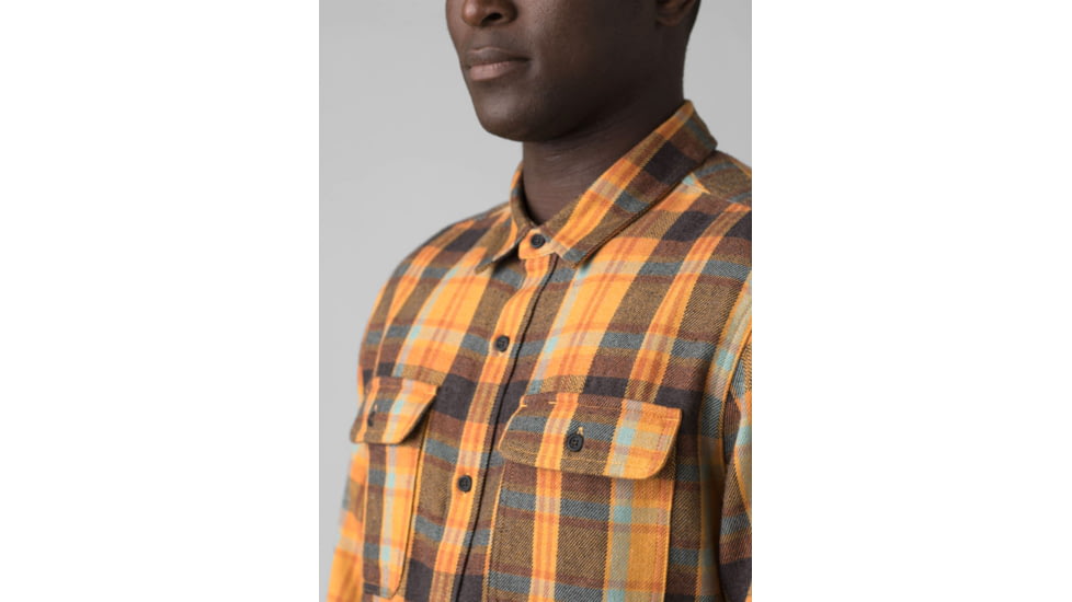 prAna Westbrook Flannel Shirt - Men's, Large, Sunray, 1964401-700-ST-L