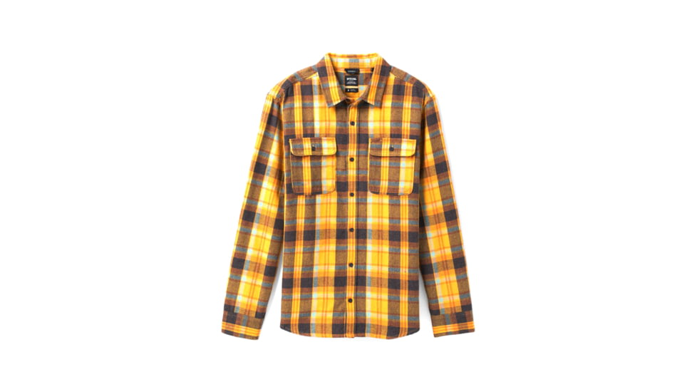 prAna Westbrook Flannel Shirt - Men's, Large, Sunray, 1964401-700-ST-L
