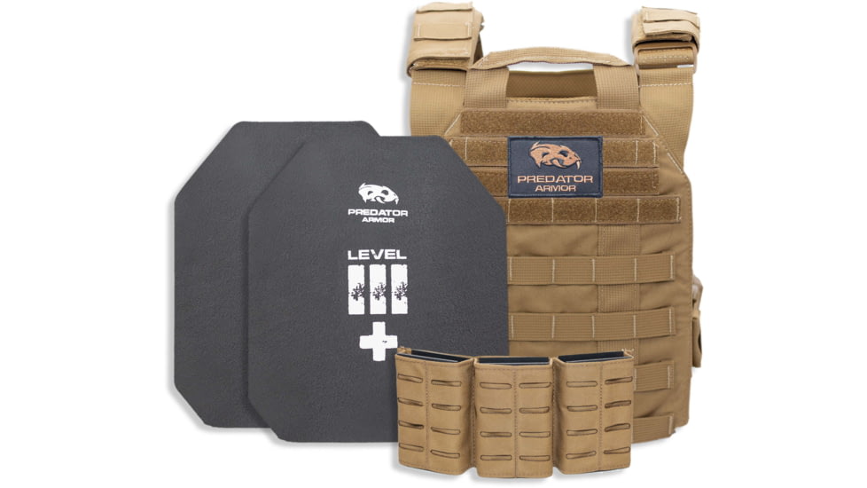 Predator Armor Level III+ Loaded Bundle, Coyote, 16x12, BDL-3+KWLBDL-CY