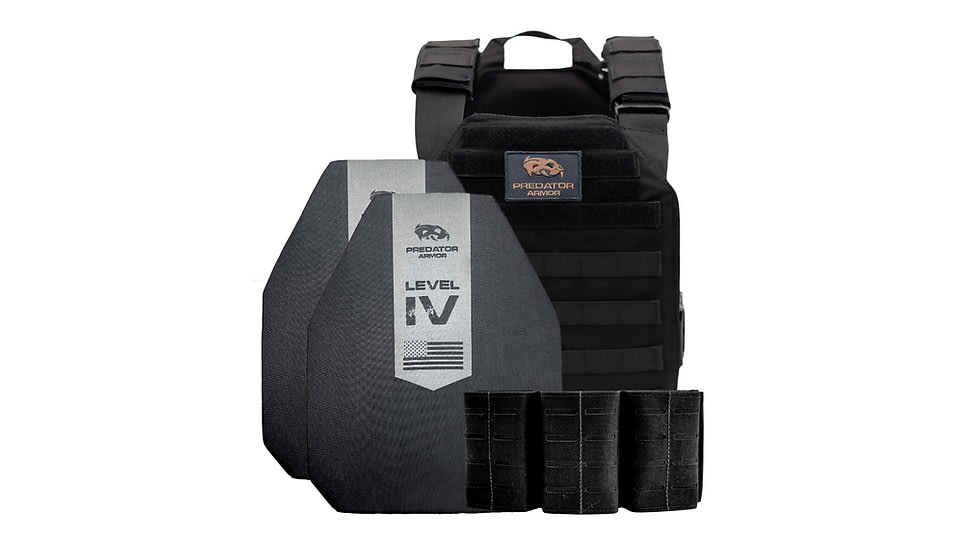 Predator Armor Level IV Ceramic Loaded Bundle, Black, One Size, 762765666715