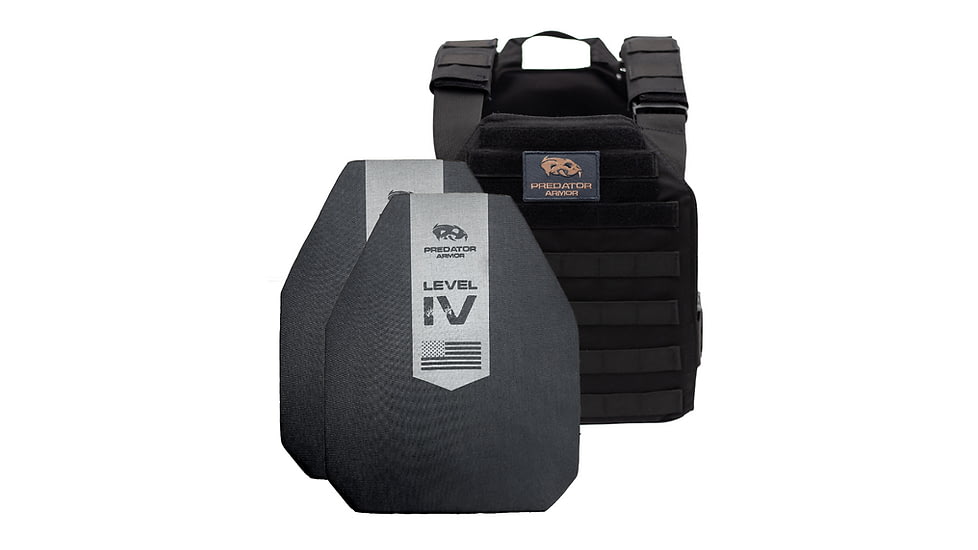 Predator Armor Level IV Ceramic Plate Carrier Package, Black, One Size, 762765666678