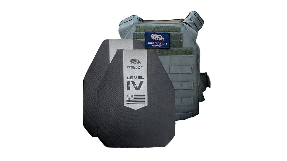 Predator Armor Level IV Ceramic Plate Carrier Package, Ranger Green, One Size, 762765666708