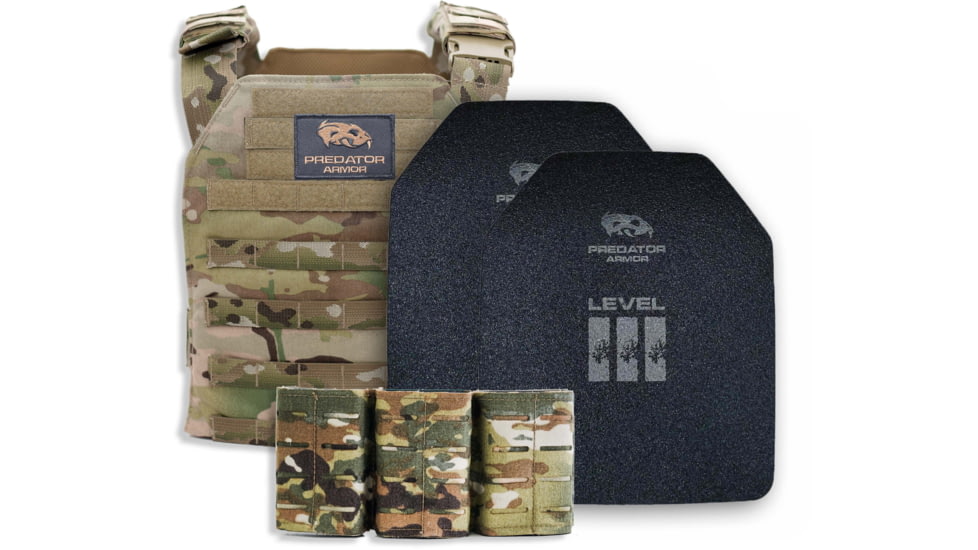 Predator Armor Polyethylene Level III Loaded Bundle, Multi-cam, 16x12, BDL-3PLYLBDL-MC