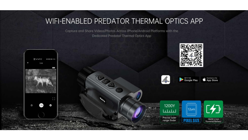 Predator Thermal Optics Matrix LRF 1.5-12x15mm Thermal Monocular