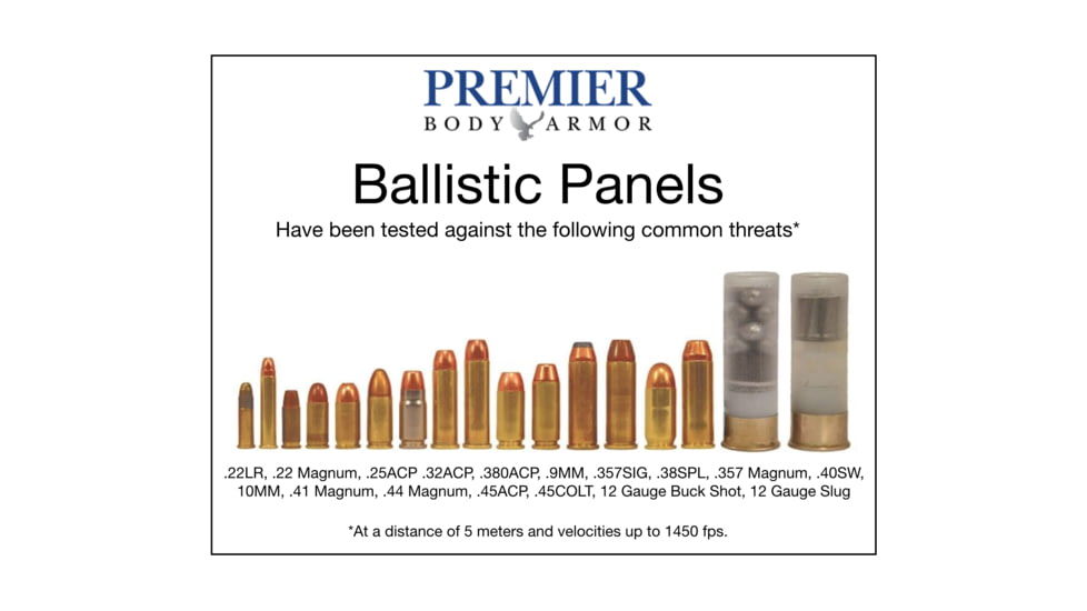 Premier Body Armor Eberlestock F5 Switchblade Level IIIA Bulletproof Backpack Insert, Black, 9.5 x 16.75, BPP-9101