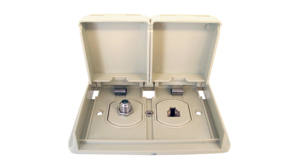 Prime Products 08-6305 Tv/Phone Exterior Receptacle, White, 44048/112.1185