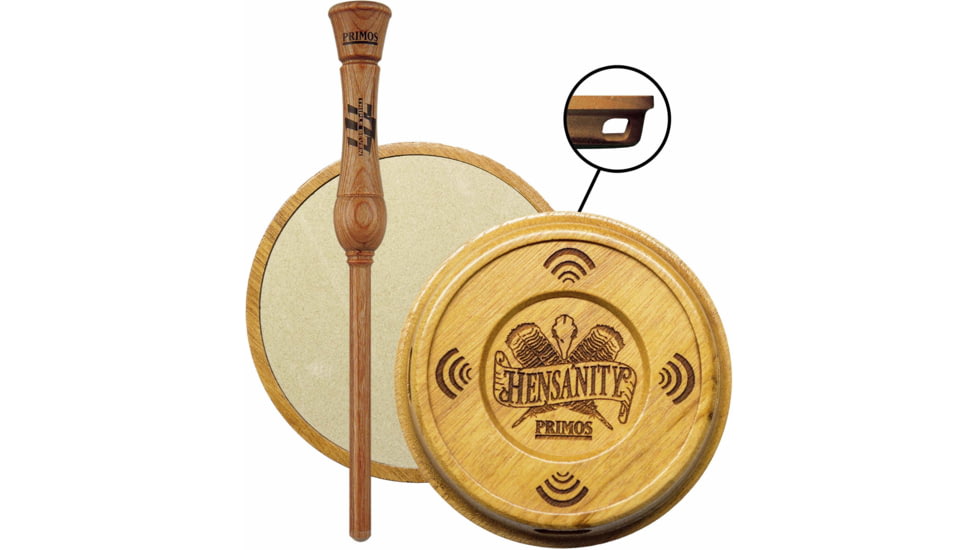 Primos Hunting Hensanity Pot Call w/Frictionite Turkey Call, Brown, 299