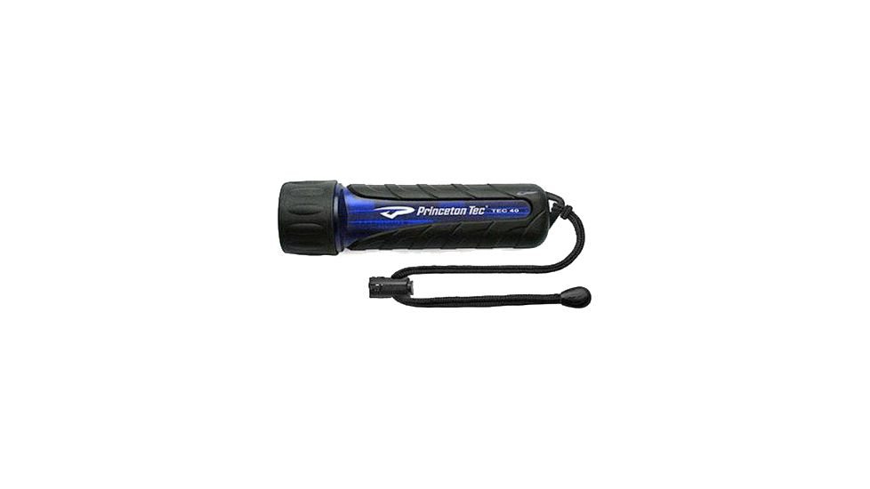 Princeton Tec Tec 40 Incandescent Handheld Halogen Diving Flashlight, Overmold Blue, T40-OM-BL