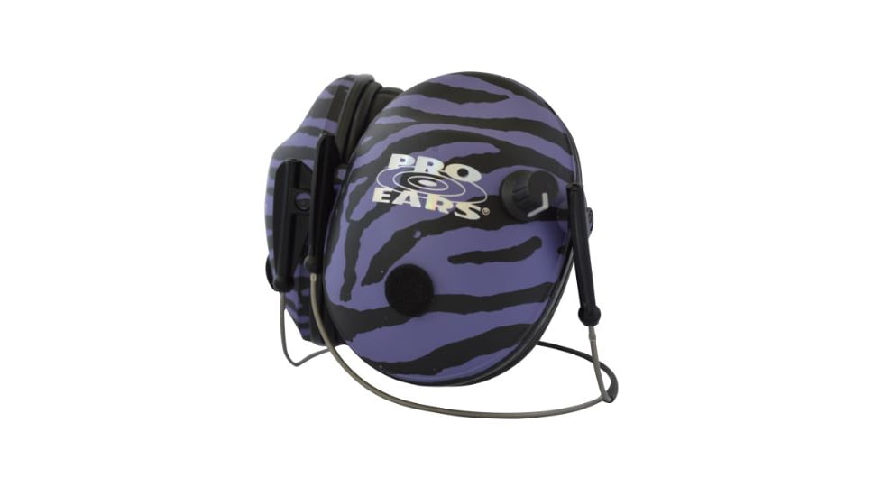 Pro-Ears Pro 200 NRR 19 Shooting Hearing Protection - Purple Zebra,Behind Head Headband Model P200PUZBH
