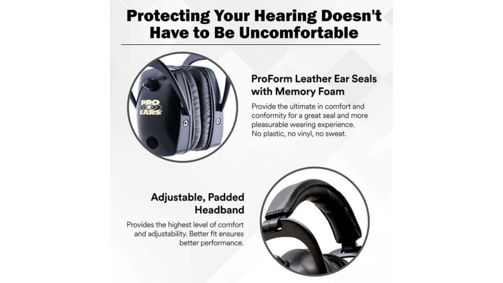 Pro Ears Pro Mag Gold Electronic Ear Muffs, 30 dB, Black, GSDPMB