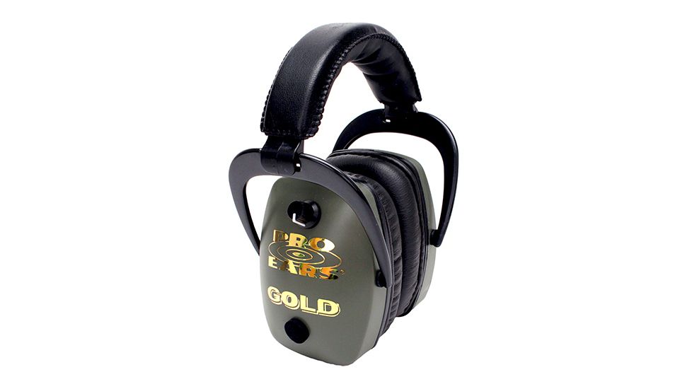 Pro-Ears Pro Slim Gold Electronic Ear Muffs, Green, GSDPSG
