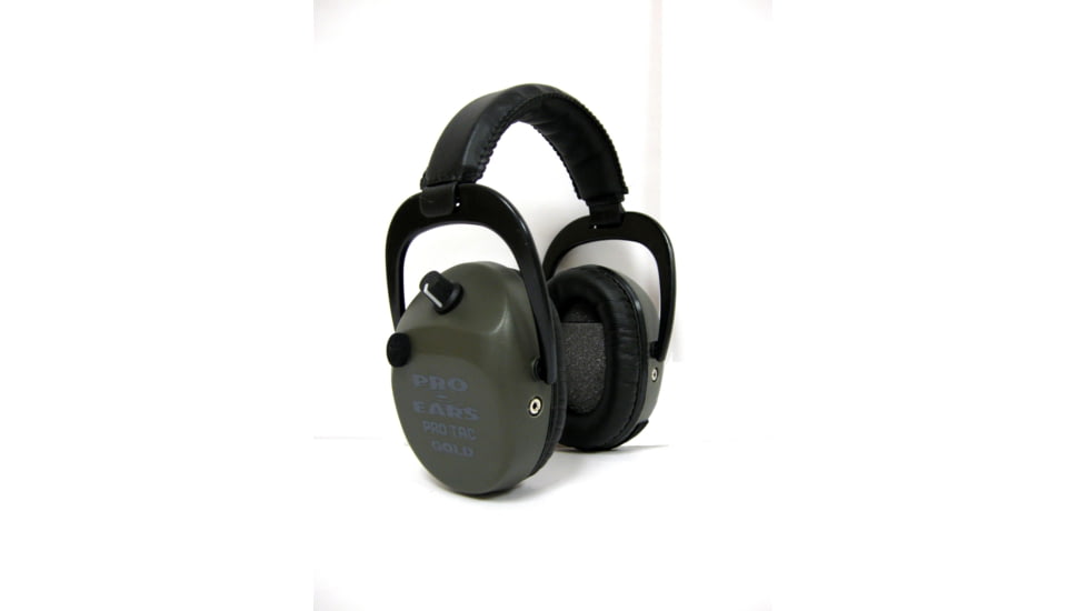 Pro Ears Pro Tac SC Gold Low Profile Low Weight NRR 25 Hearing Protectors, Green w/ Standard Size 4 N Batteries, GSPTSTLG
