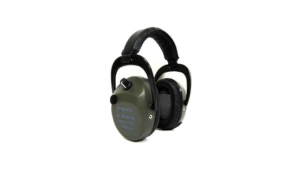 Pro Ears Pro Tac SC Gold Low Profile Low Weight NRR 25 Hearing Protectors, Green w/Batteries 