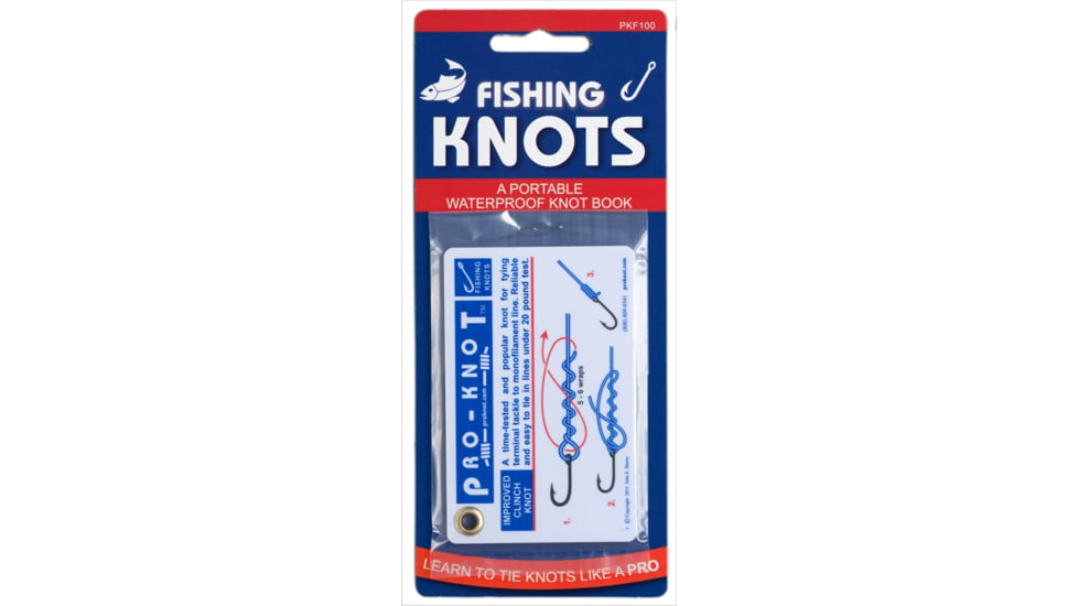Pro-Knot Fishing Knot Cards, Includes The 12 Best Fishing Knots, Waterproof Plastic Cards Attached With A Grommet, PKF101