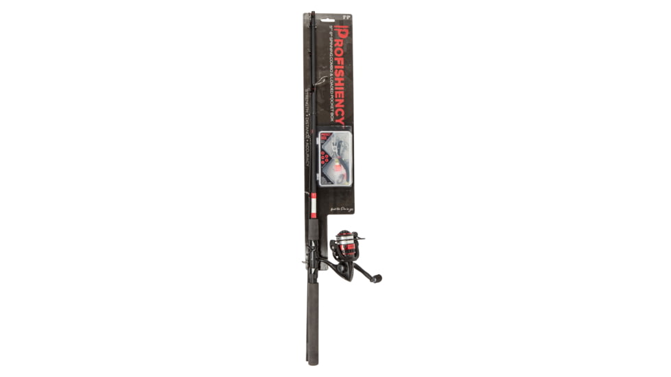 ProFISHiency 5ft6in Spinning Combo with Fully Loaded Pocket Tackle Box, Multicolor, PROCARDEDSPIN56