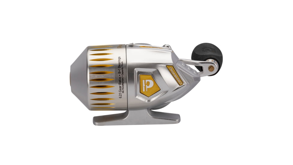 ProFISHiency Micro Sniper Spincasting Reel, 6.2:1, 8+1, Right, Silver/Gold, Clam Pack, SNIPERRMS-C