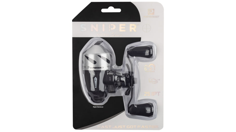 ProFISHiency Sniper Economy Micro Spincast Reel, 6.2-1, 4+1, Black/Silver, SNIPEREMREEL-C