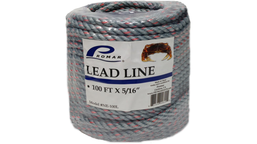Promar 100' Lead Core Rope 5/16inDia Coil, NE-100L