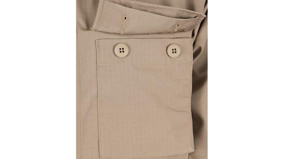 Propper BDU 2-Pocket Coat, 65/35 Poly/Cotton Battle Rip, Size Extra Small-Regular, Khaki