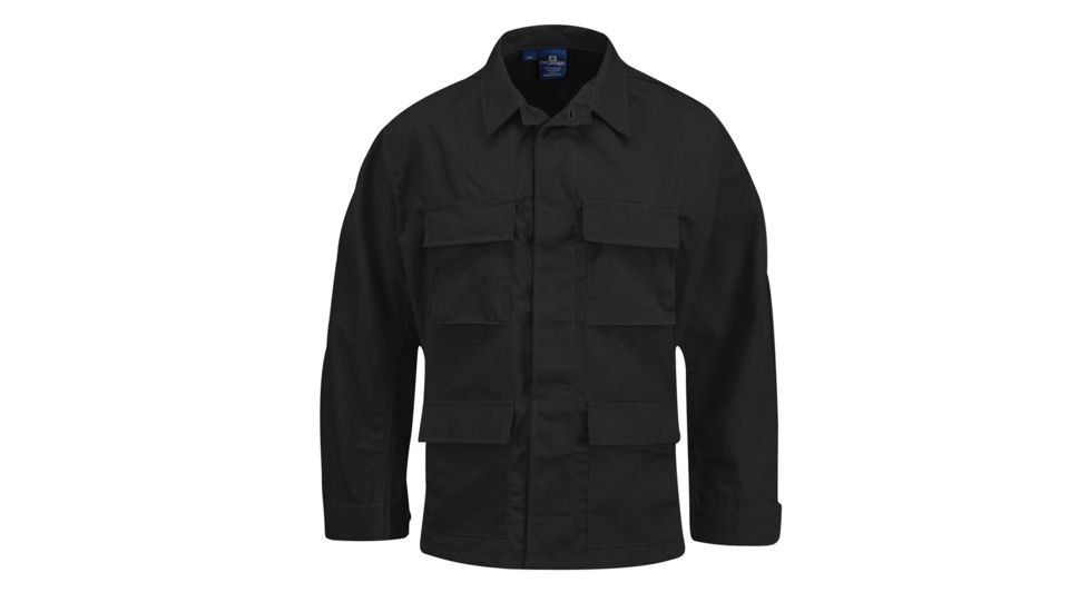 Propper BDU 4-Pocket Coat, 60/40 Cotton/Poly Twill, Small-Short, Black