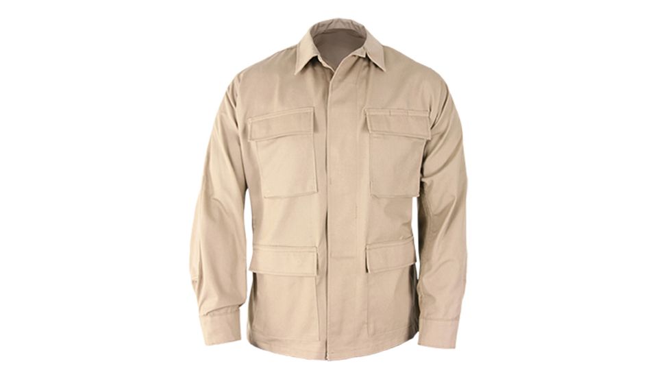 Propper Genuine Gear BDU 4-Pocket Coat, 65/35 Poly Cotton Twill, Khaki, Size XSR F546414250XS3
