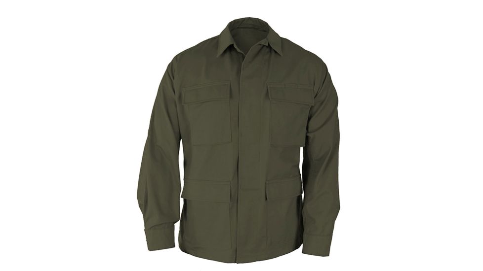 Propper Genuine Gear BDU 4-Pocket Coat, 65/35 Poly Cotton Twill, Olive, Size XSR F546414330XS3