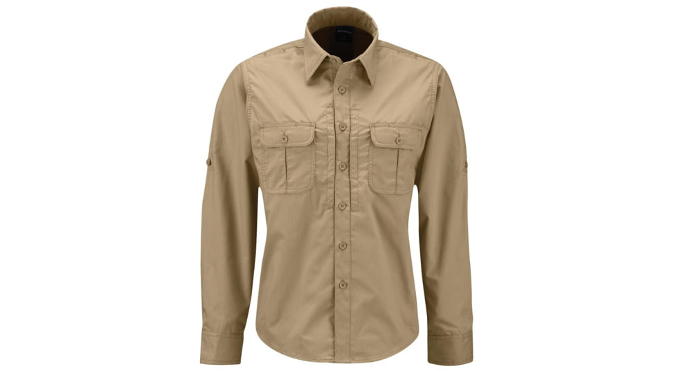 Propper Kinetic Long Sleeve Shirt - Womens, Khaki, Large, Regular, F53994X250L2