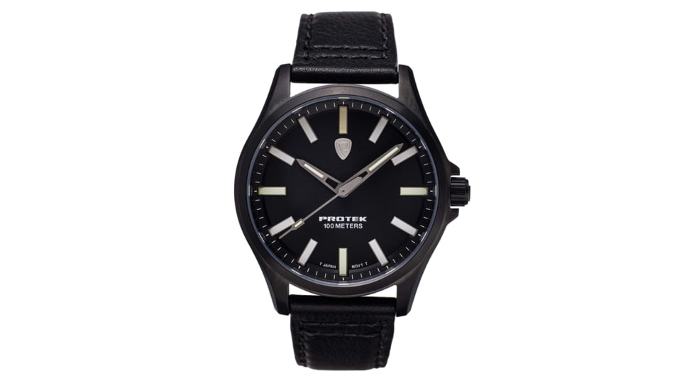 ProTek Titanium Field Watch, Titanium Ip Black Case/Black Dial/Black Strap, One Size, PT3002