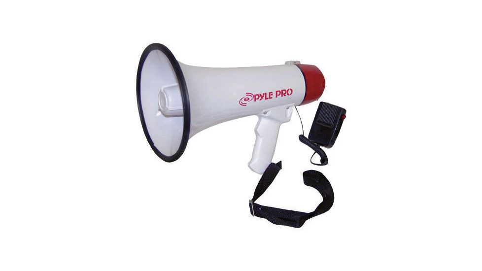 Pyle 40W Mini Megaphone with Siren, White/Red PMP40