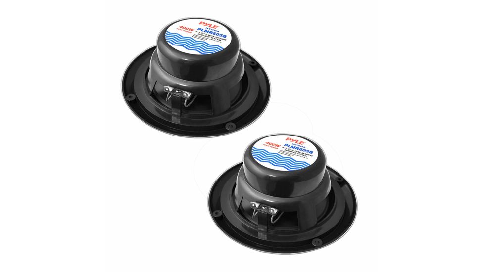 Pyle 6.5in 2-Way Dual Cone Marine Speakers, 400W, Black, PLMR605B