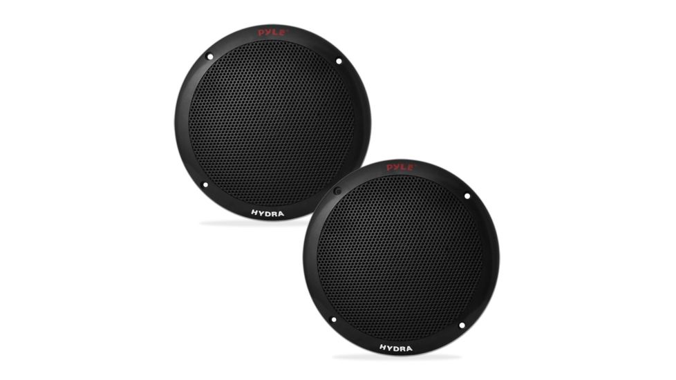 Pyle 6.5in 2-Way Dual Cone Marine Speakers, 400W, Black, PLMR605B