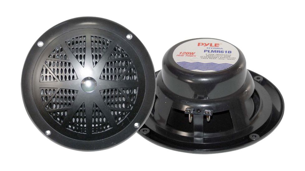 Pyle 6.5in Waterproof Marine Speaker, Black PLMR61B