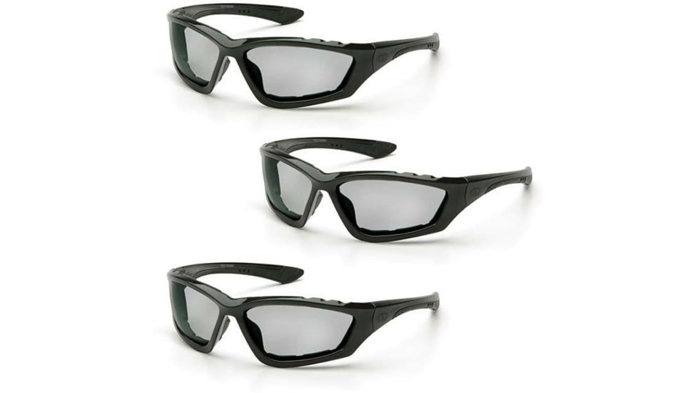 Pyramex Accurist Black Padded Frame/Light Gray Anti-Fog Lens, Pack of 3
