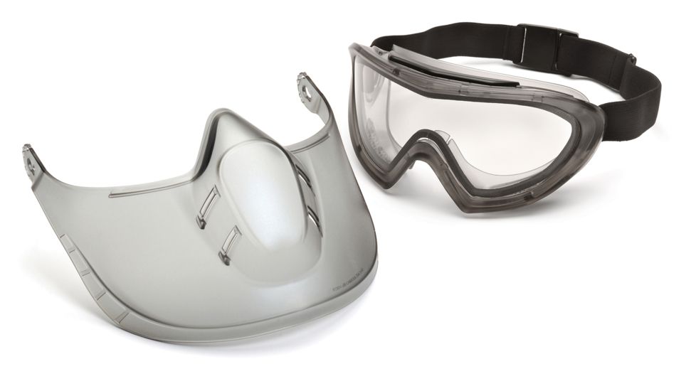 Capstone Goggles w/Clear Shield, Clear Anti-Fog Dual Lens