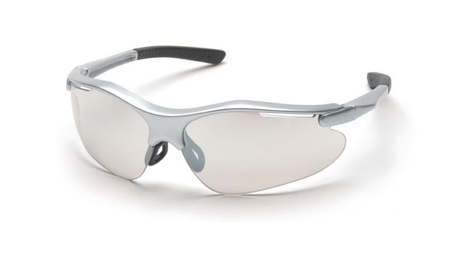 Pyramex Fortress Safety Glasses - Indoor/Outdoor Mirror Lens, Silver Frame SS3780D