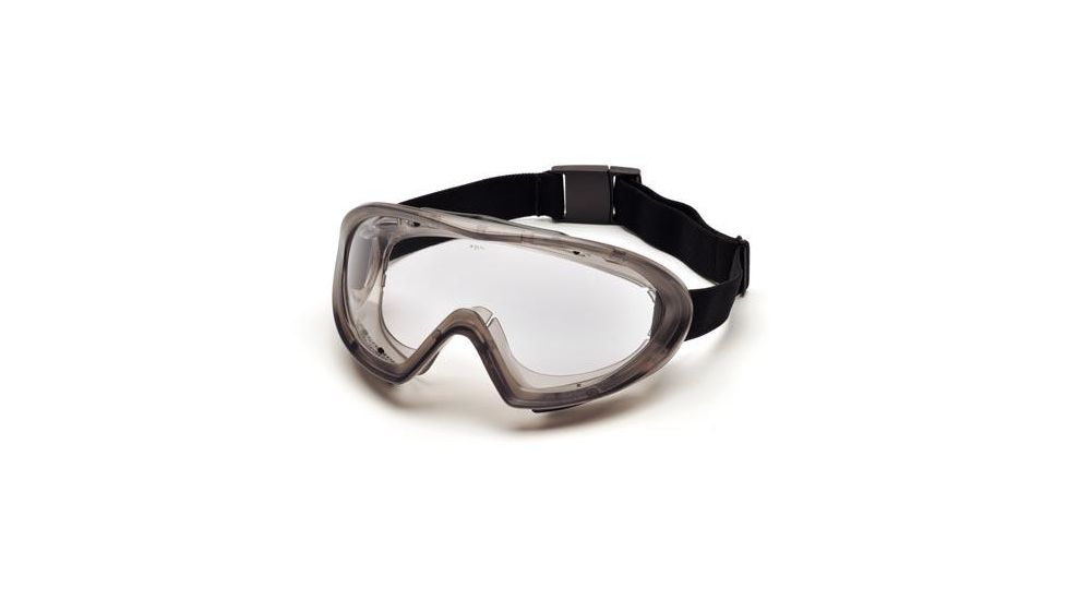 Pyramex Capstone Goggles and Face Shield - Gray frame, Clear Antifog Lens, EDEMO1