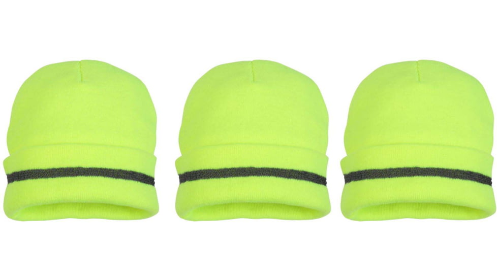 Pyramex Lumen X Knit Cap w/Reflective Strip, Yellow, Pack of 3