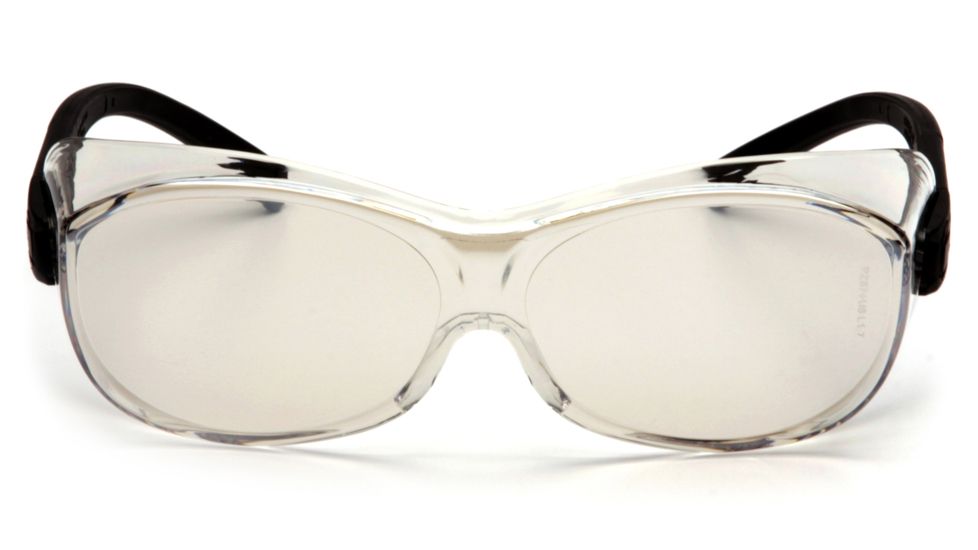 Pyramex OTS Safety Glasses - Indoor/Outdoor Mirror Lens, Black Frame S3580SJ