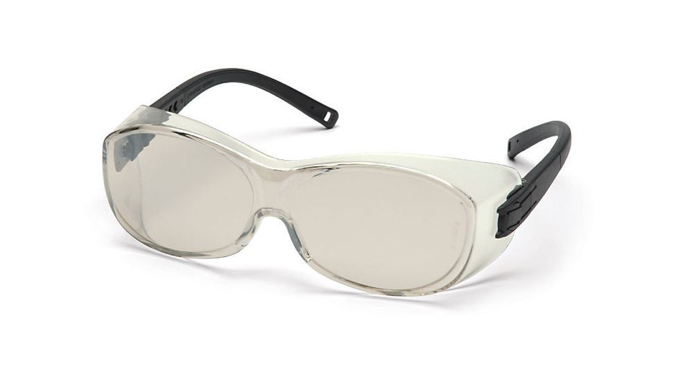 Pyramex OTS Safety Glasses - Indoor/Outdoor Mirror Lens, Black Frame S3580SJ