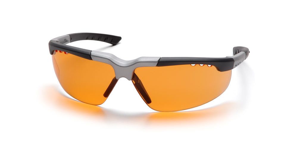 Pyramex Reatta Safety Eyewear - Orange Lens, Black-Silver Frame SBS4840D